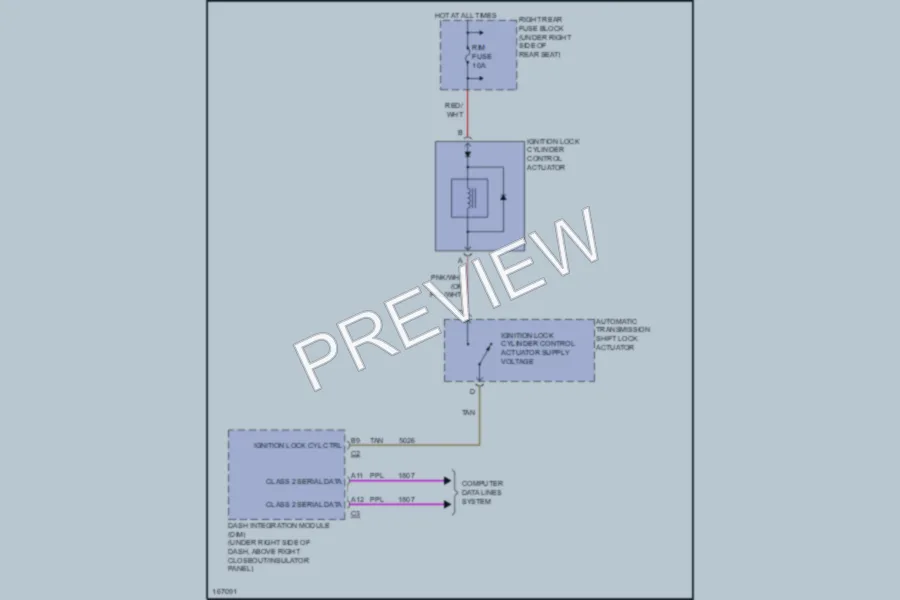 2003 Cadillac CTS Shift Interlock wiring diagram preview