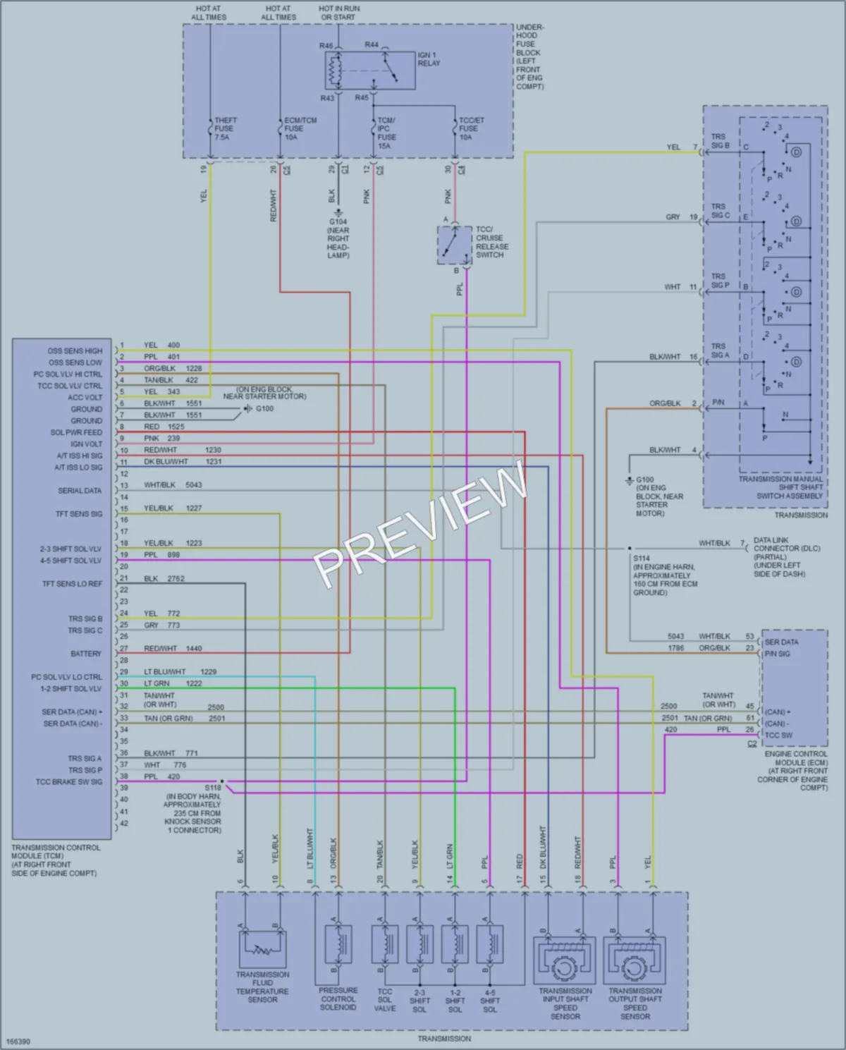2003 Cadillac CTS Transmission wiring diagram preview