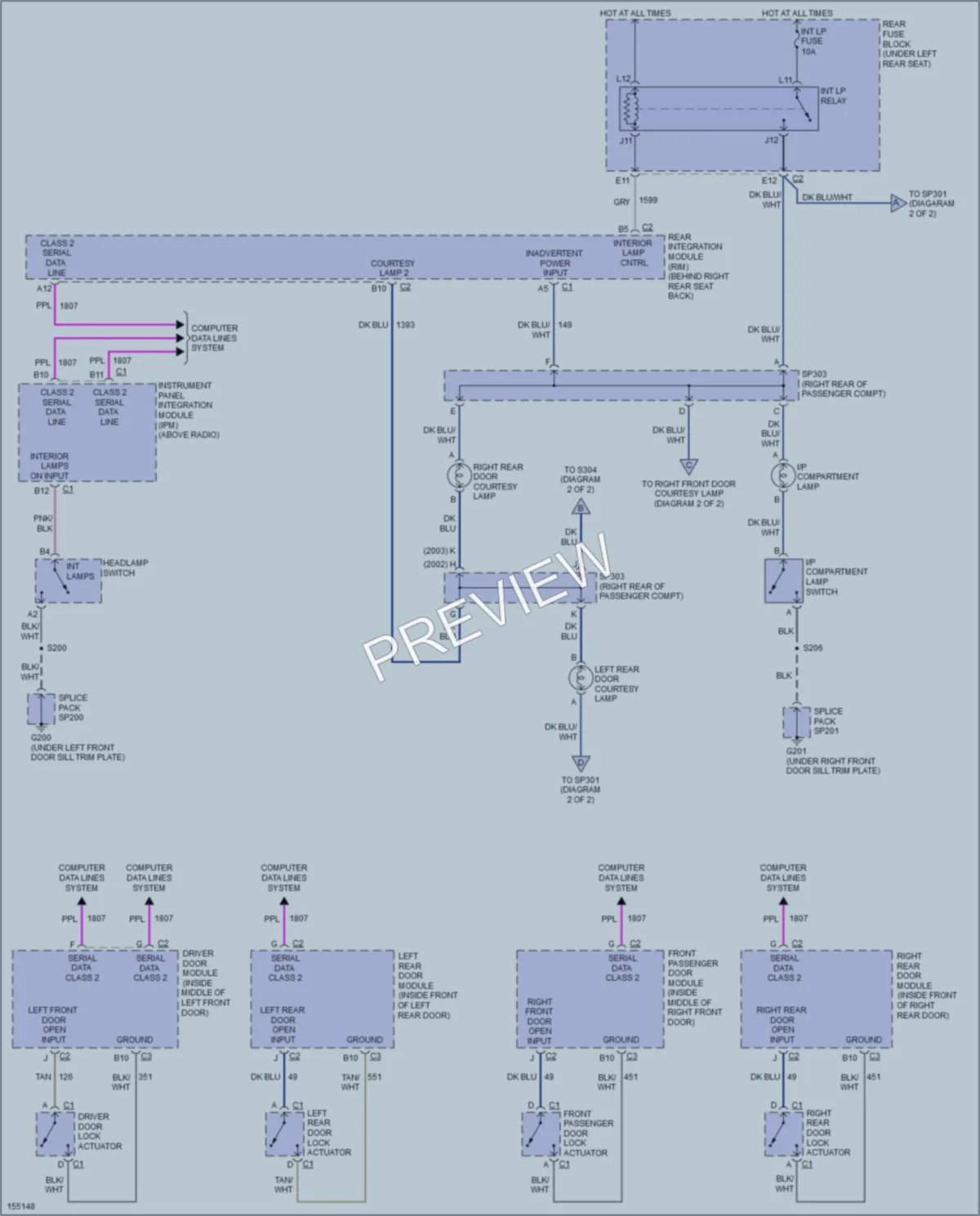 2003 Cadillac DeVille Interior Lights wiring diagram preview