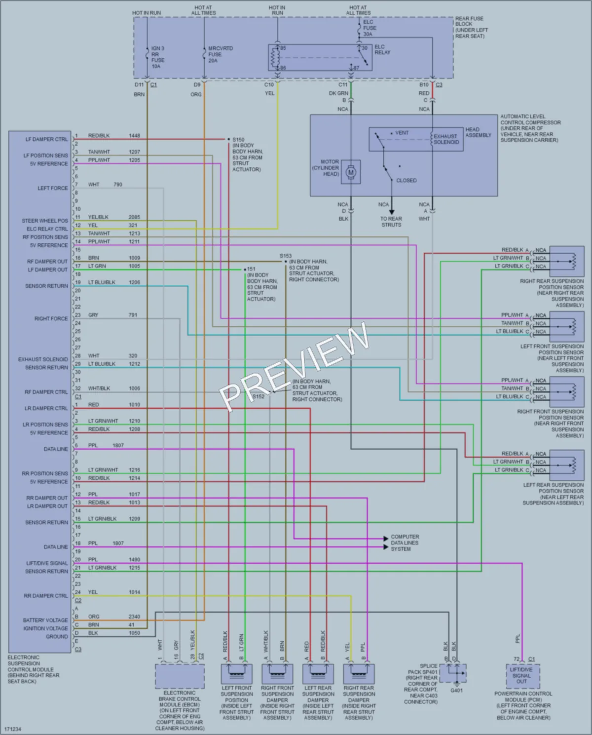 2003 Cadillac Seville Electronic Suspension wiring diagram preview