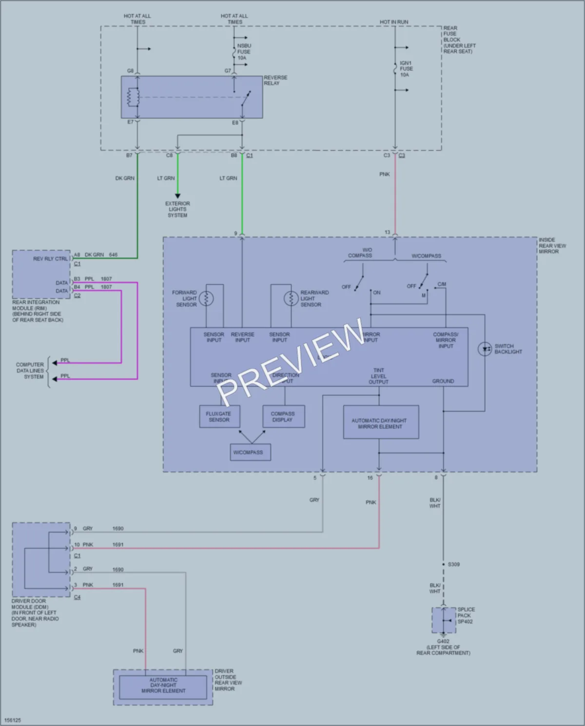 2003 Cadillac Seville Power Mirrors wiring diagram preview
