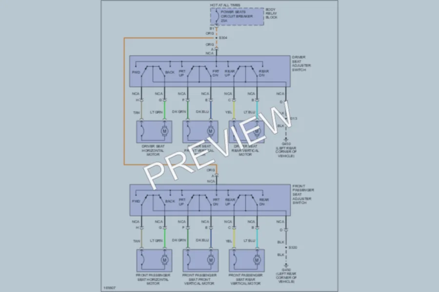 2003 Chevrolet Blazer Power Seats wiring diagram preview
