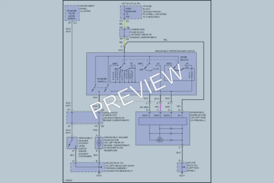 2003 Chevrolet Corvette Wiper Washer wiring diagram preview