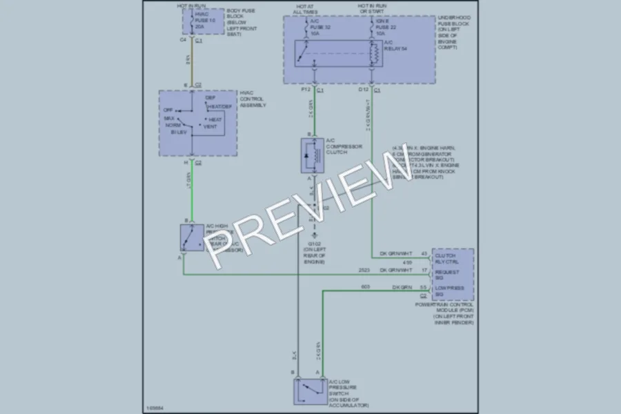 2003 Chevrolet G1500 Air Conditioning wiring diagram preview
