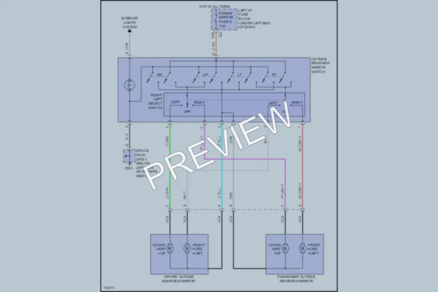 2003 Chevrolet Malibu Power Mirrors wiring diagram preview