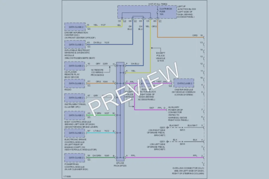 2003 Chevrolet MonteCarlo Computer Data Lines wiring diagram preview