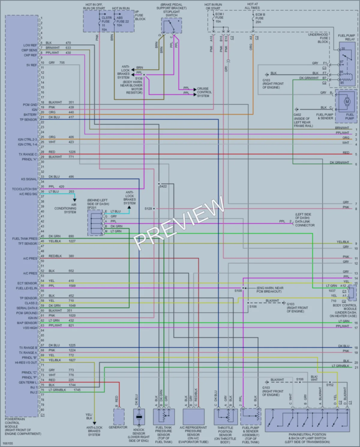 2003 Chevrolet S10 Engine Performance wiring diagram preview