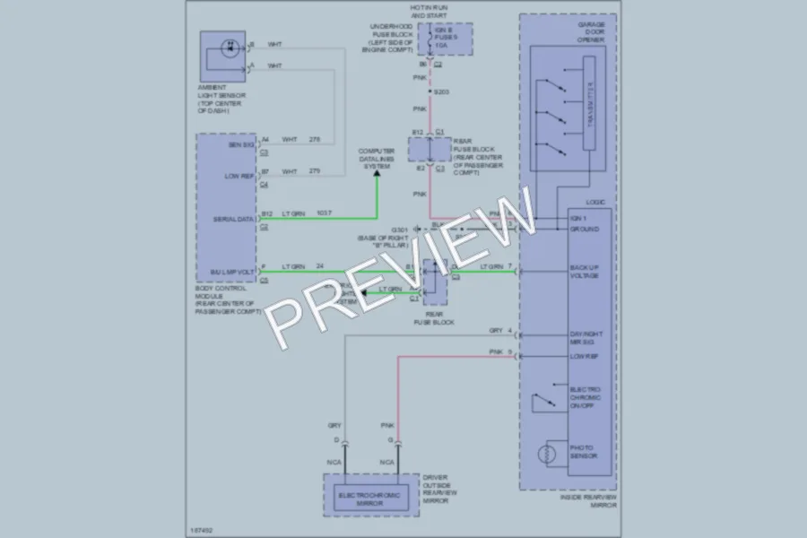 2003 Chevrolet SSR Power Mirrors wiring diagram preview