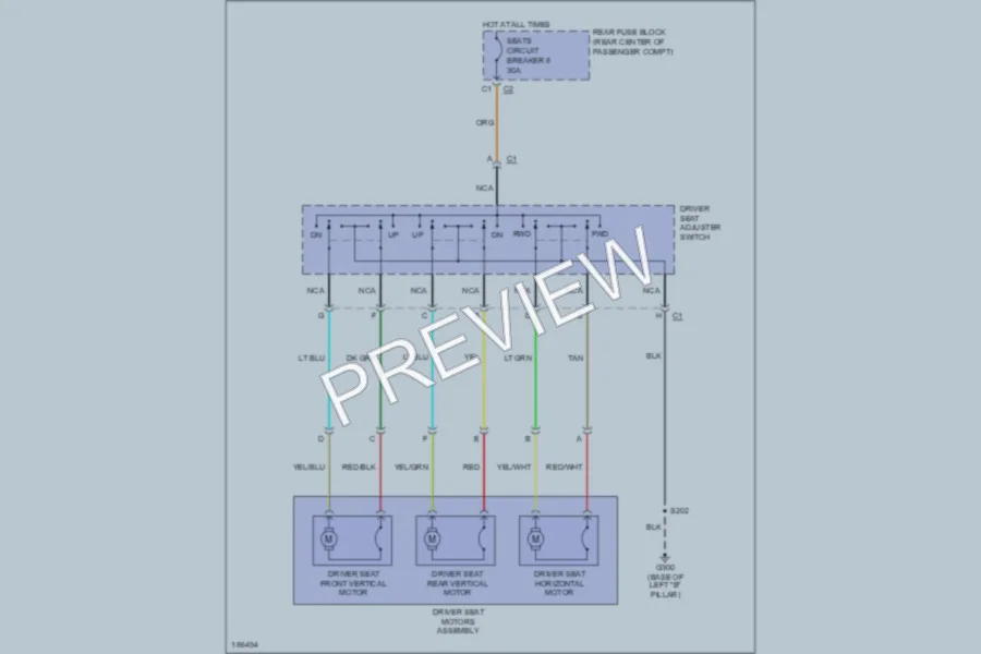 2003 Chevrolet SSR Power Seats wiring diagram preview