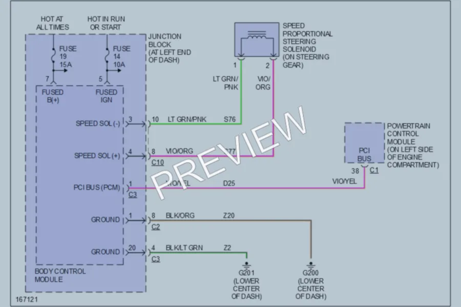 2003 Chrysler 300M Electronic Power Steering wiring diagram preview