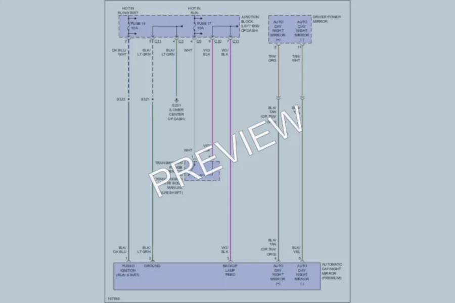 2003 Chrysler 300M Power Mirrors wiring diagram preview