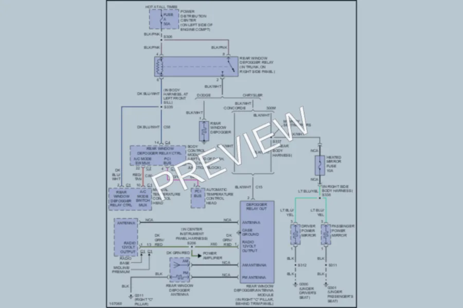 2003 Chrysler Concorde Defoggers wiring diagram preview