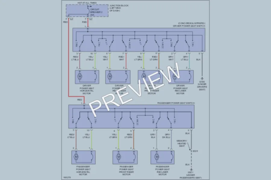 2003 Chrysler Concorde Power Seats wiring diagram preview