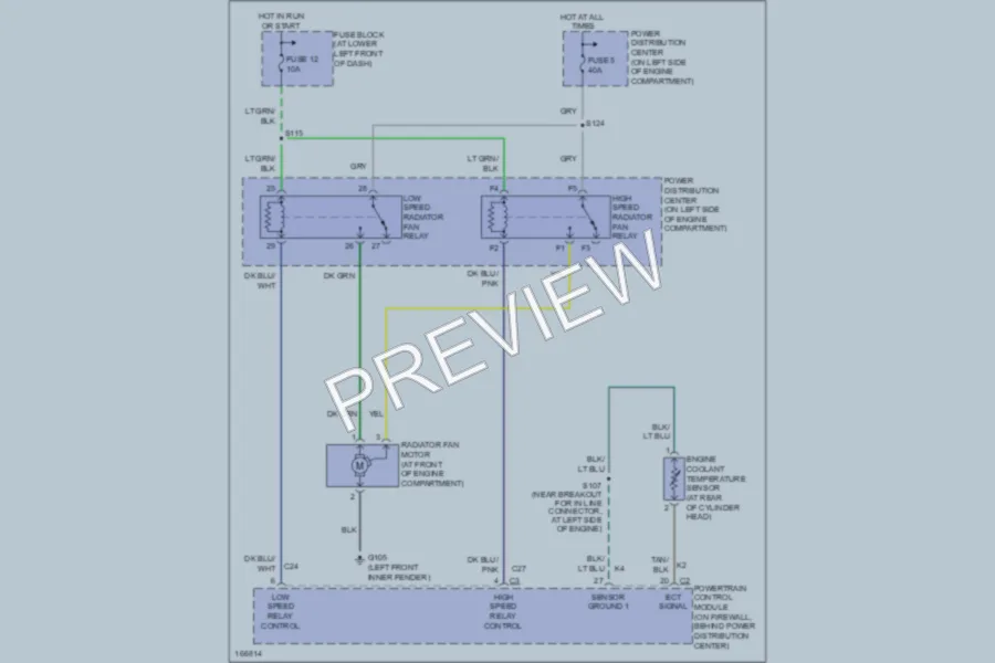 2003 Chrysler PTCruiser Cooling Fan wiring diagram preview