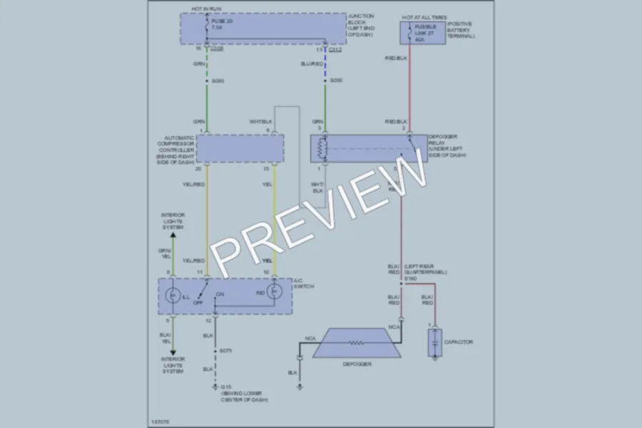 2003 Chrysler 2D Coupe Defoggers wiring diagram preview