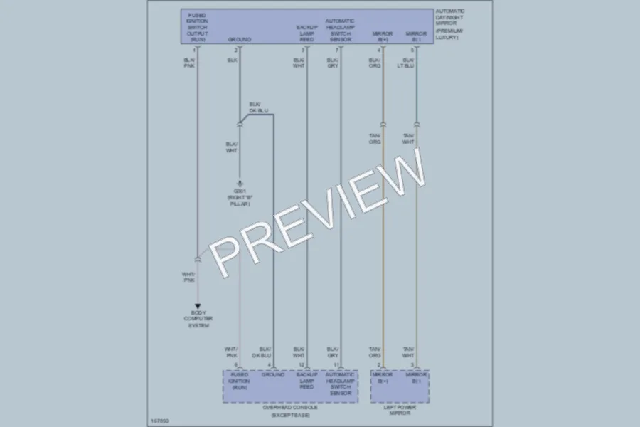 2003 Chrysler TownCountry Power Mirrors wiring diagram preview