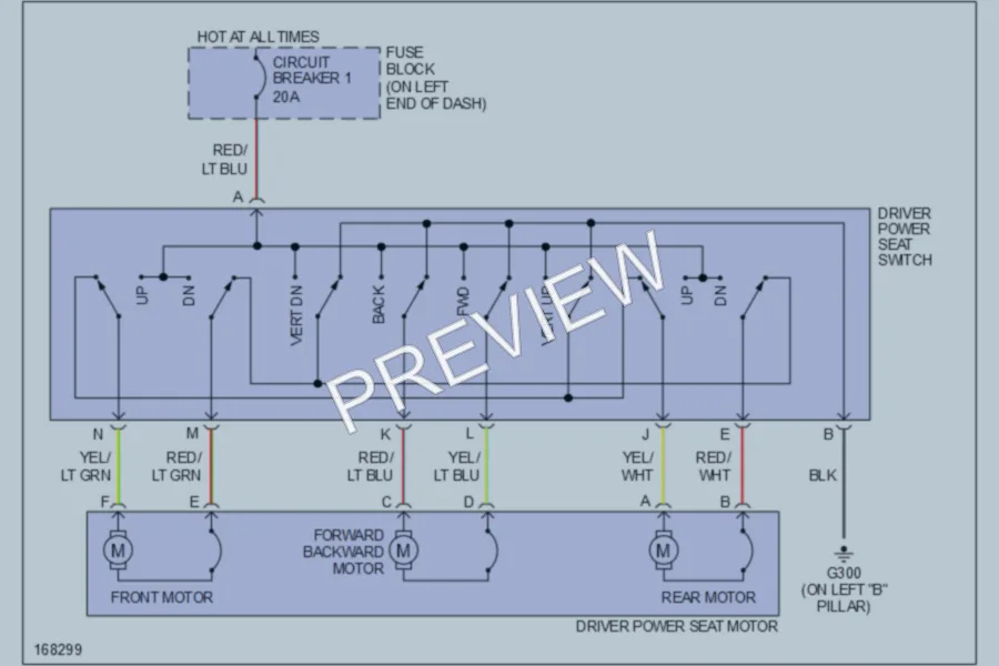 2003 Dodge B1500 Power Seats wiring diagram preview