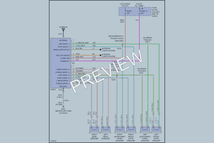 2003 Dodge B3500 Radio wiring diagram preview