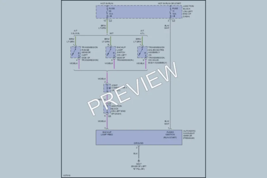 2003 Dodge Dakota Power Mirrors wiring diagram preview