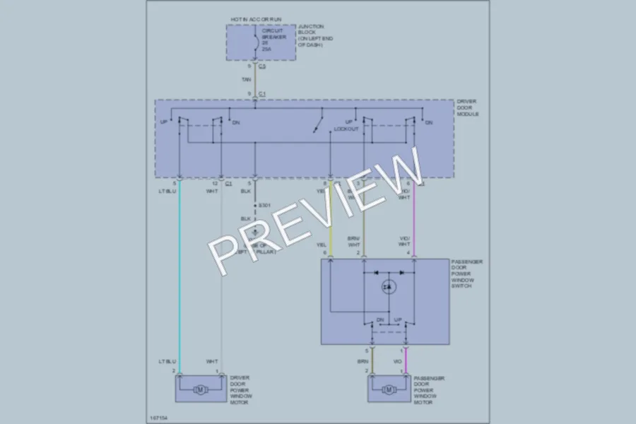 2003 Dodge Dakota Power Windows wiring diagram preview