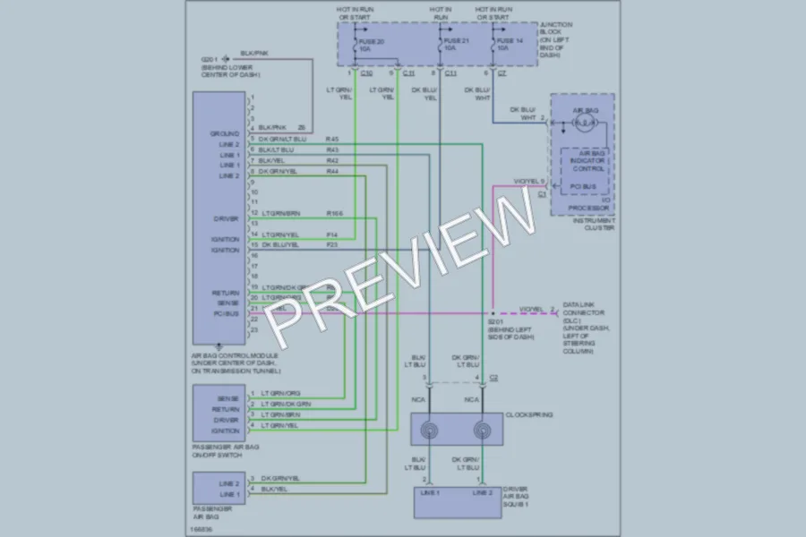 2003 Dodge Dakota Supplemental Restraints wiring diagram preview