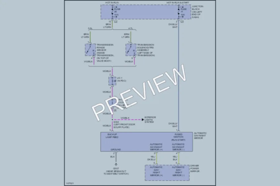 2003 Dodge Durango Power Mirrors wiring diagram preview
