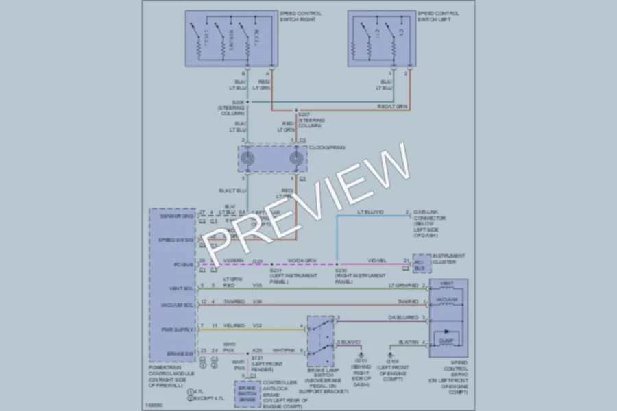 2003 Dodge R1500 Cruise Control wiring diagram preview