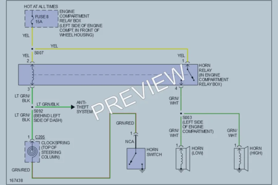 2003 Dodge 2D Coupe Horn wiring diagram preview