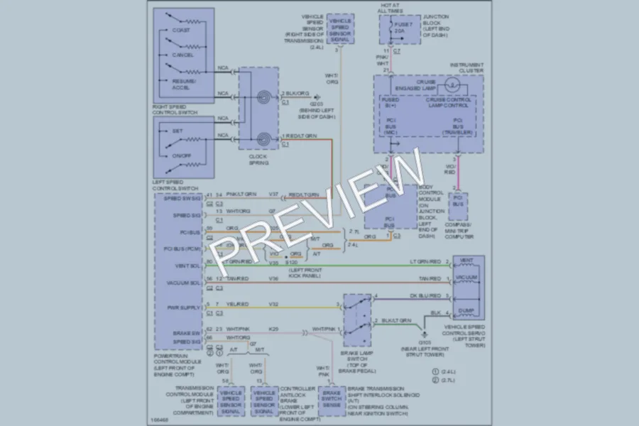 2003 Dodge 4D Sedan Cruise Control wiring diagram preview