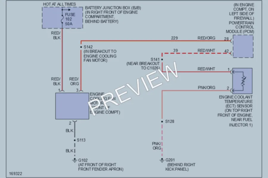 2003 Ford CrownVictoria Cooling Fan wiring diagram preview