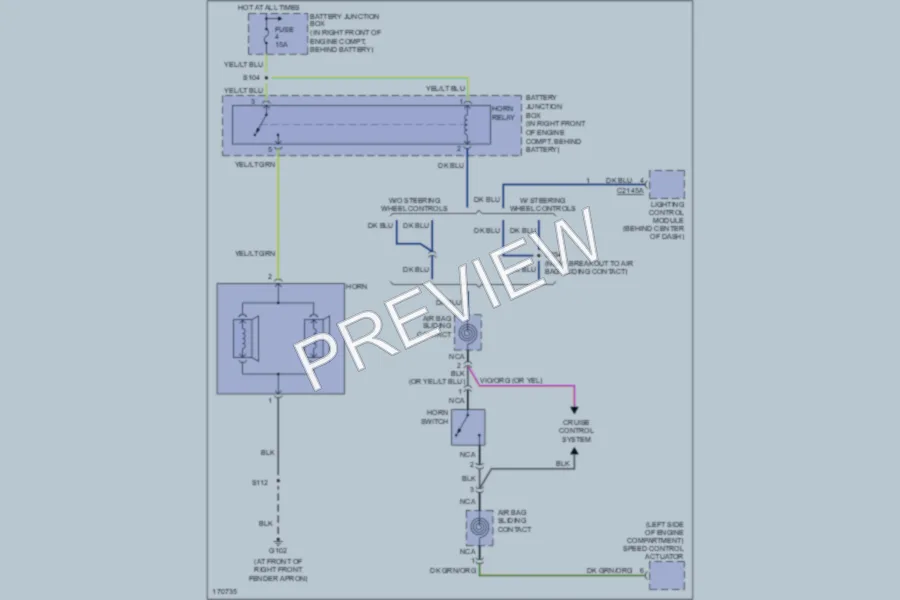 2003 Ford CrownVictoria Horn wiring diagram preview
