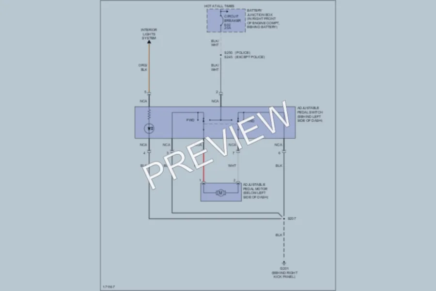 2003 Ford CrownVictoria Power Seats wiring diagram preview