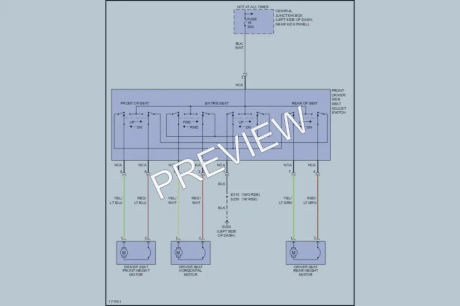 2003 Ford E350 Super Duty Power Seats wiring diagram preview