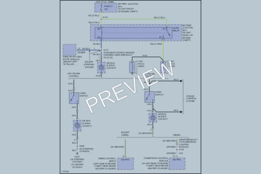 2003 Ford E150 Horn wiring diagram preview
