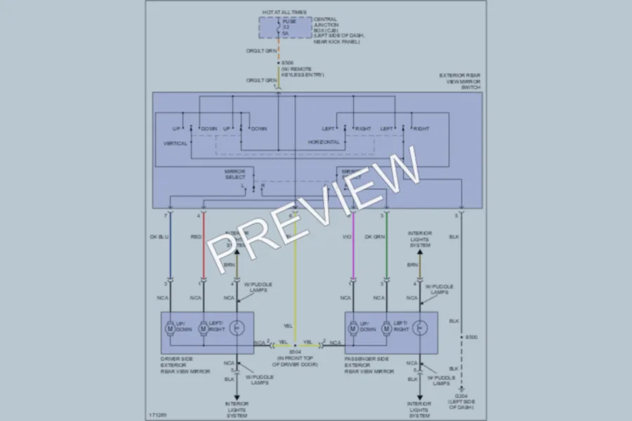 2003 Ford E250 Power Mirrors wiring diagram preview