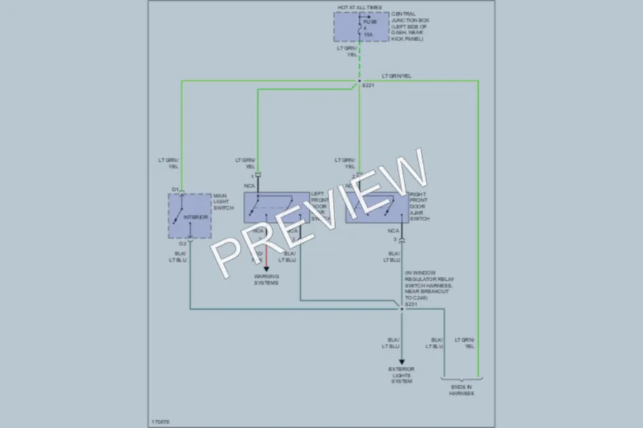 2003 Ford E350 Super Duty Interior Lights wiring diagram preview