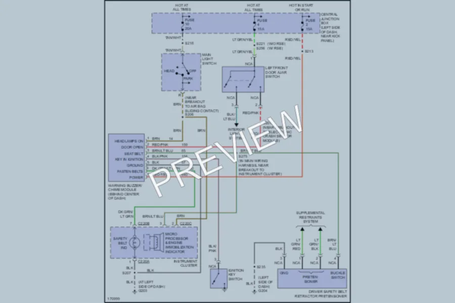 2003 Ford E250 Warning Systems wiring diagram preview