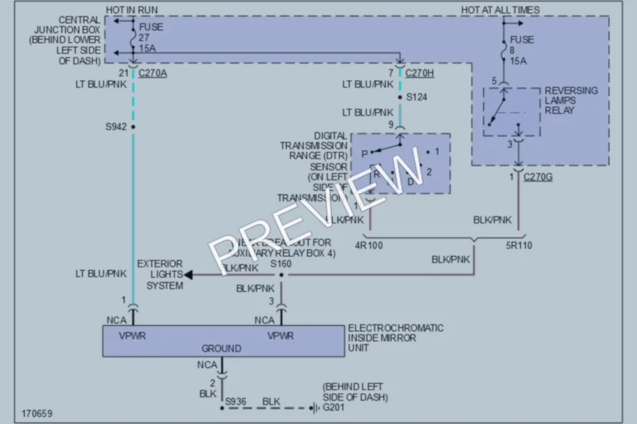 2003 Ford Excursion Power Mirrors wiring diagram preview