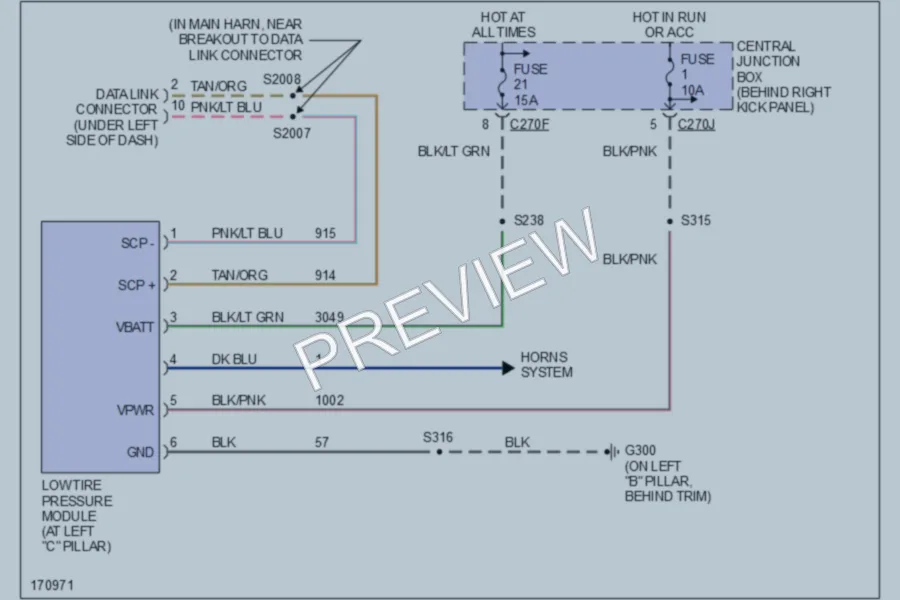2003 Ford Expedition Warning Systems wiring diagram preview