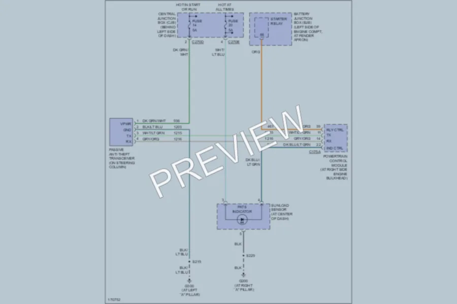 2003 Ford Explorer Anti Theft wiring diagram preview