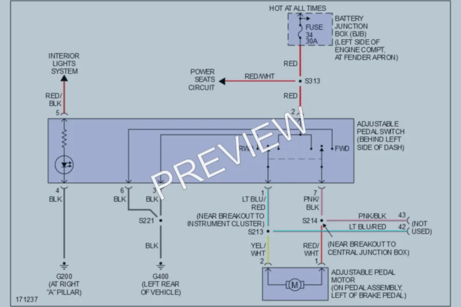 2003 Ford Explorer Power Seats wiring diagram preview