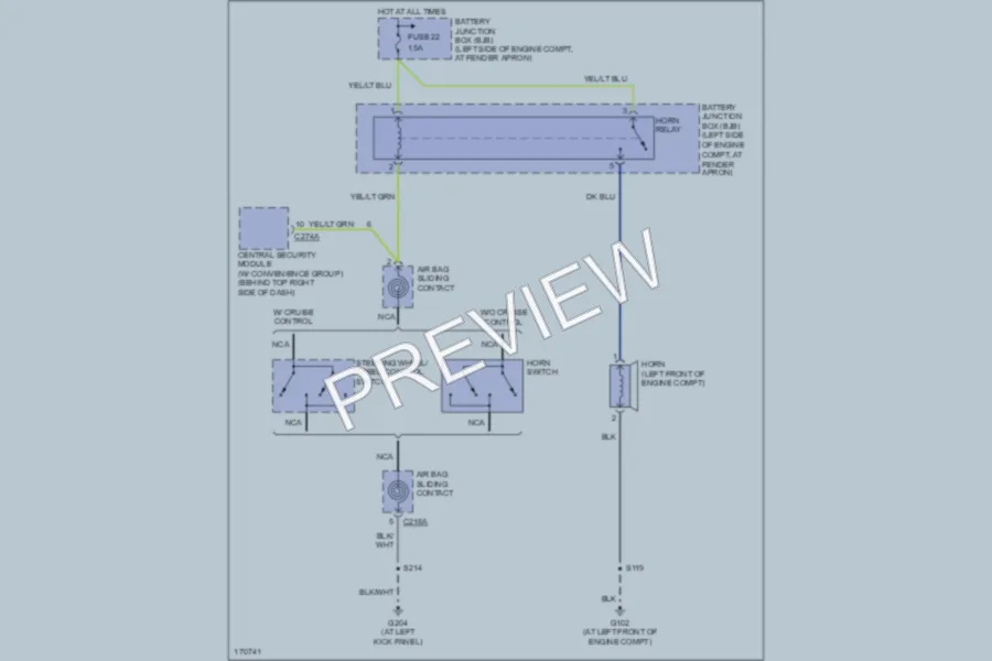 2003 Ford ExplorerSportTrac Horn wiring diagram preview