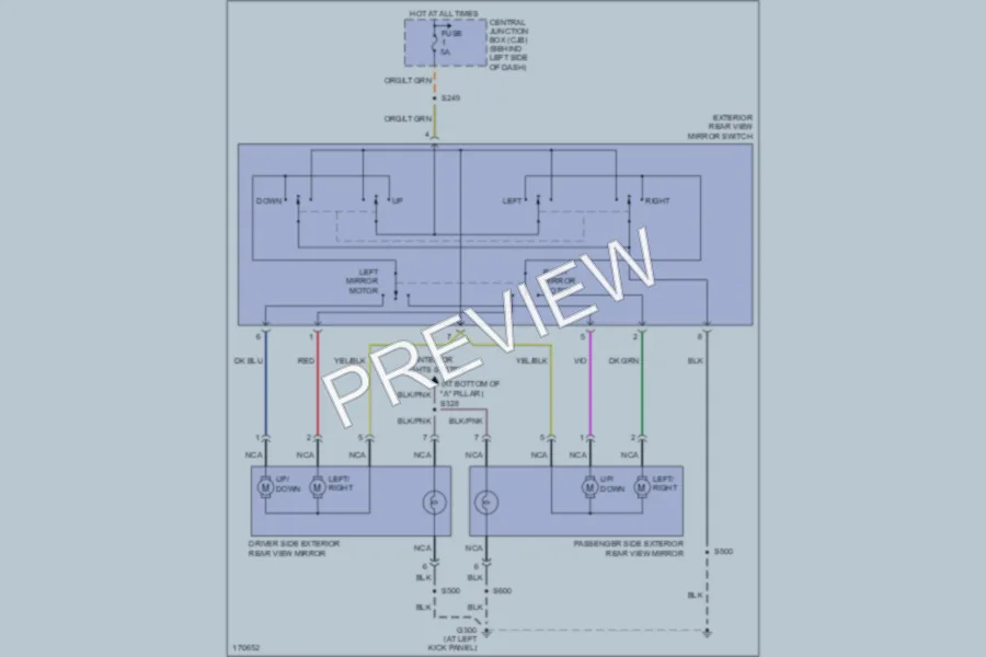 2003 Ford ExplorerSportTrac Power Mirrors wiring diagram preview