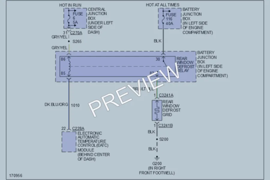 2003 Ford F150 Defoggers wiring diagram preview