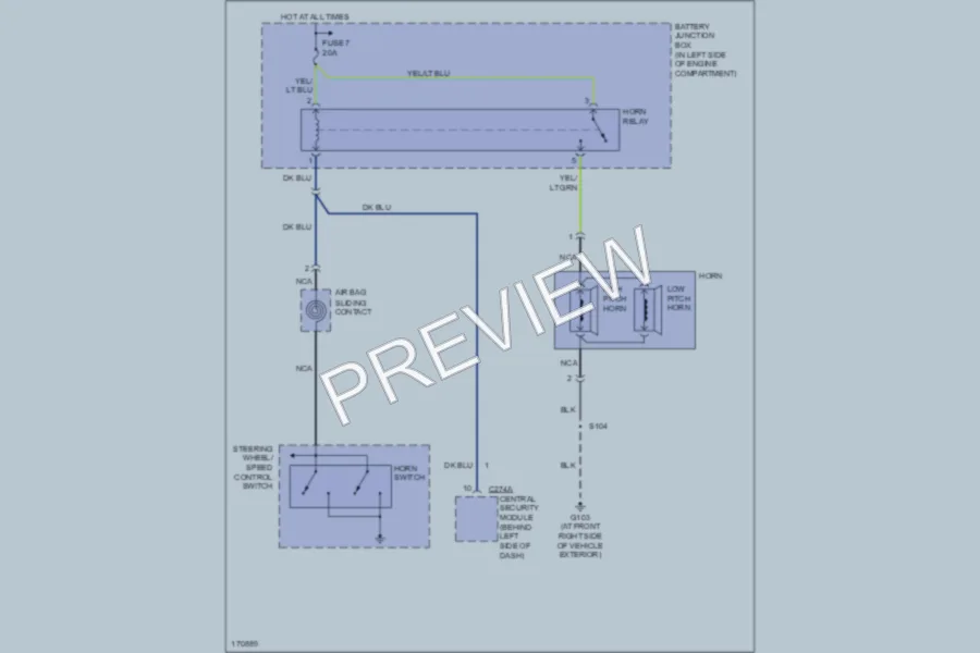 2003 Ford F150 Horn wiring diagram preview