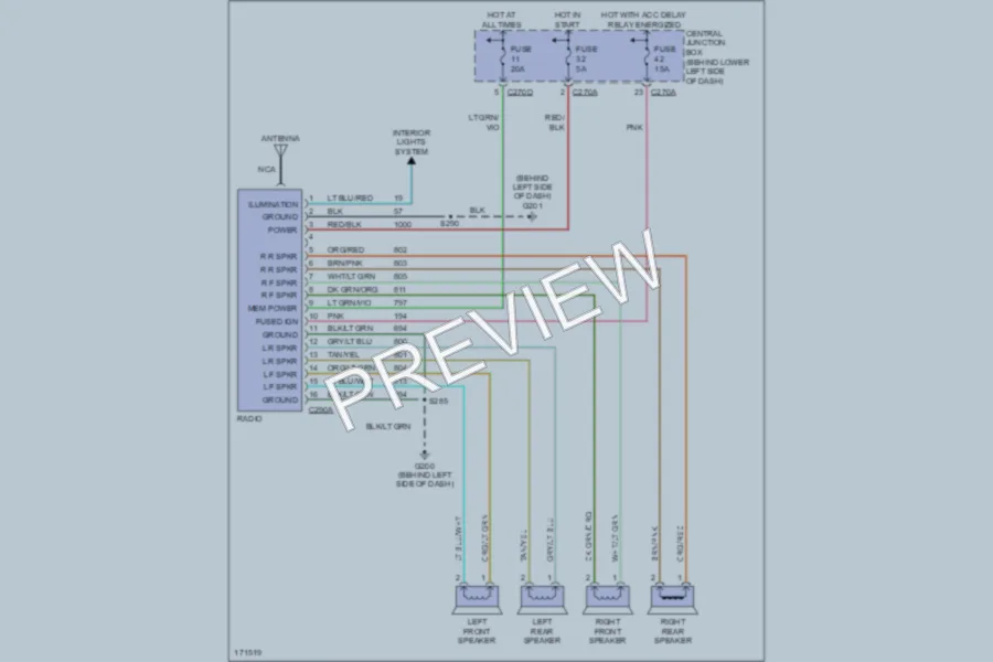 2003 Ford F250 Super Duty Radio wiring diagram preview