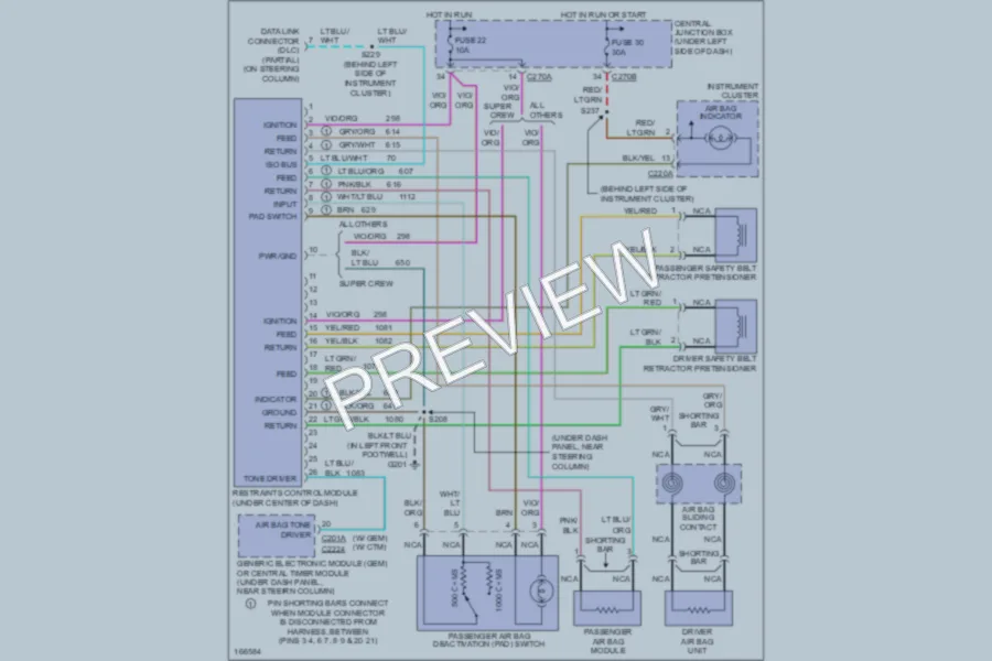 2003 Ford F150 Supplemental Restraints wiring diagram preview