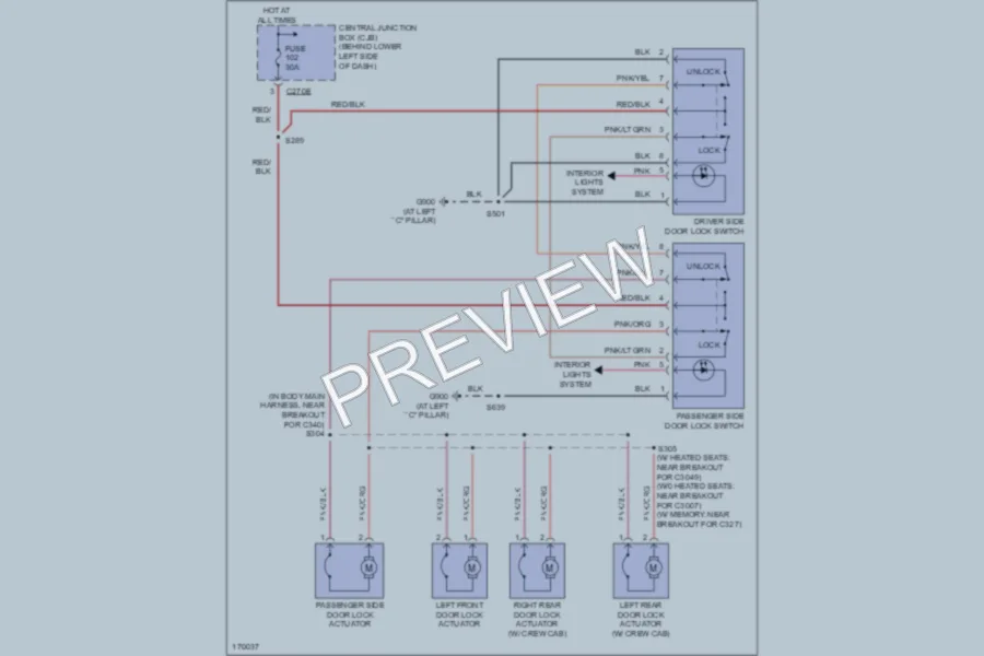 2003 Ford F550ChsCab Power Door Locks wiring diagram preview
