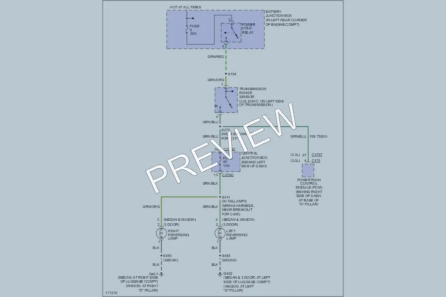 2003 Ford Focus Exterior Lights wiring diagram preview
