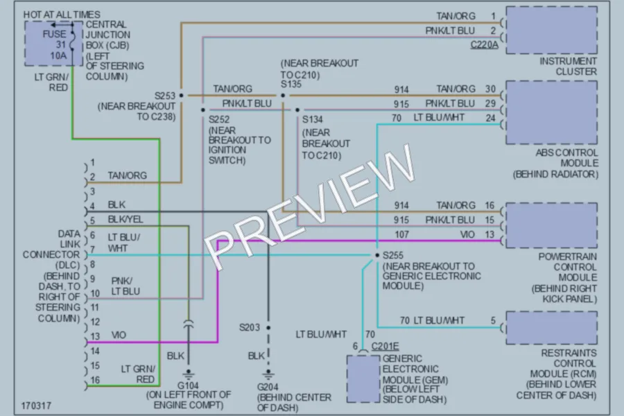 2003 Ford Mustang Computer Data Lines wiring diagram preview